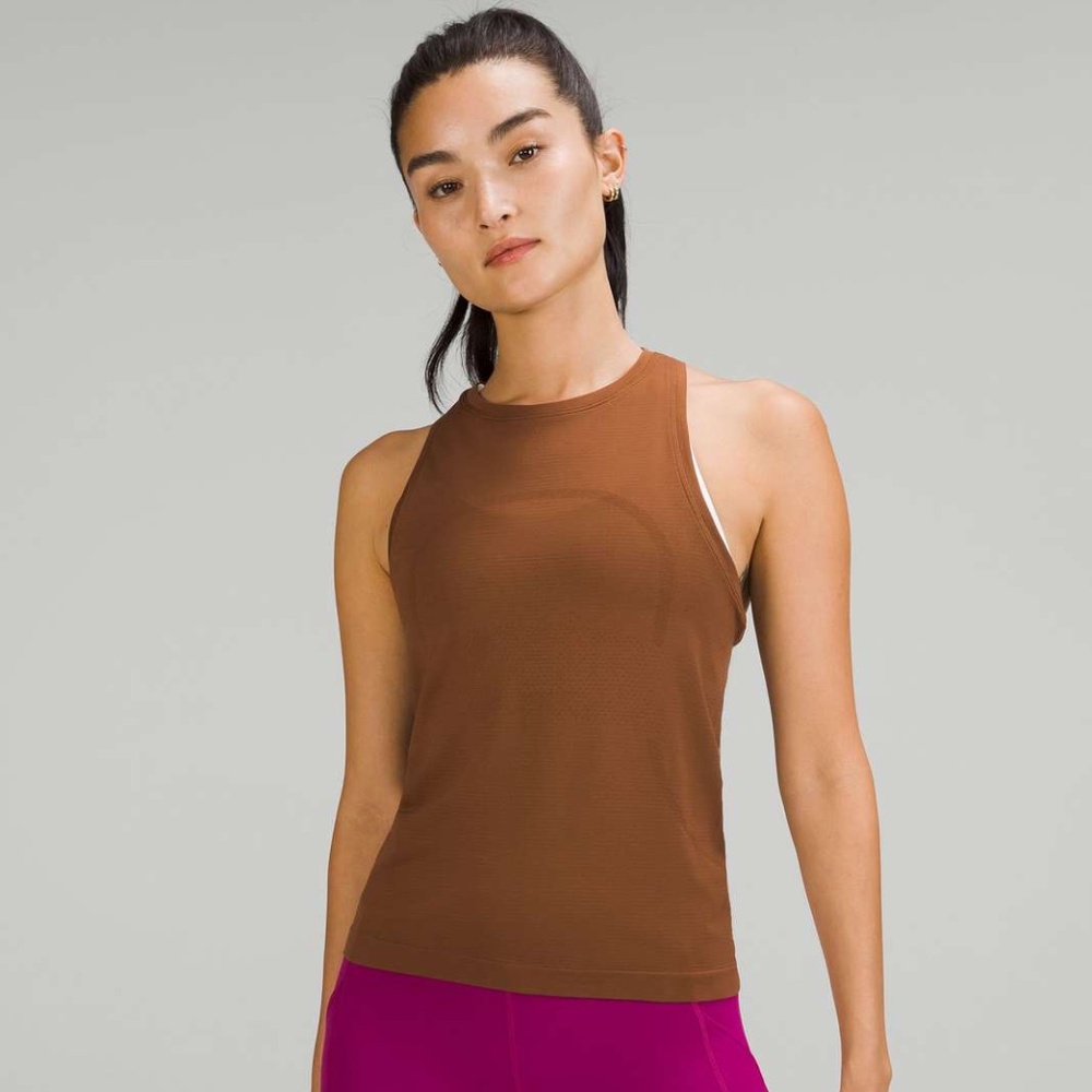NWT Lululemon Swiftly Tech High-Neck Tank Top 2.0 Race Length Roasted Brown